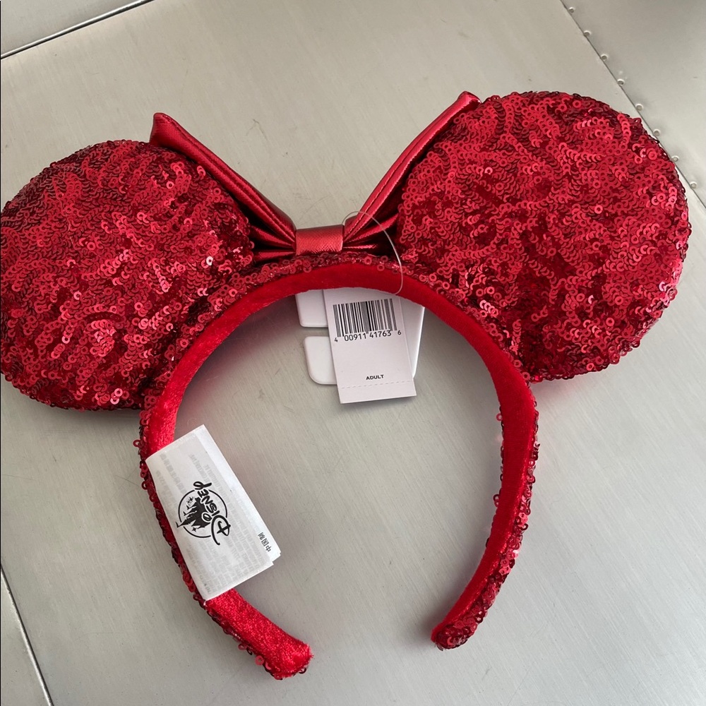 Disney Minnie Mouse Sequined Ears RED - Picture 2 of 4